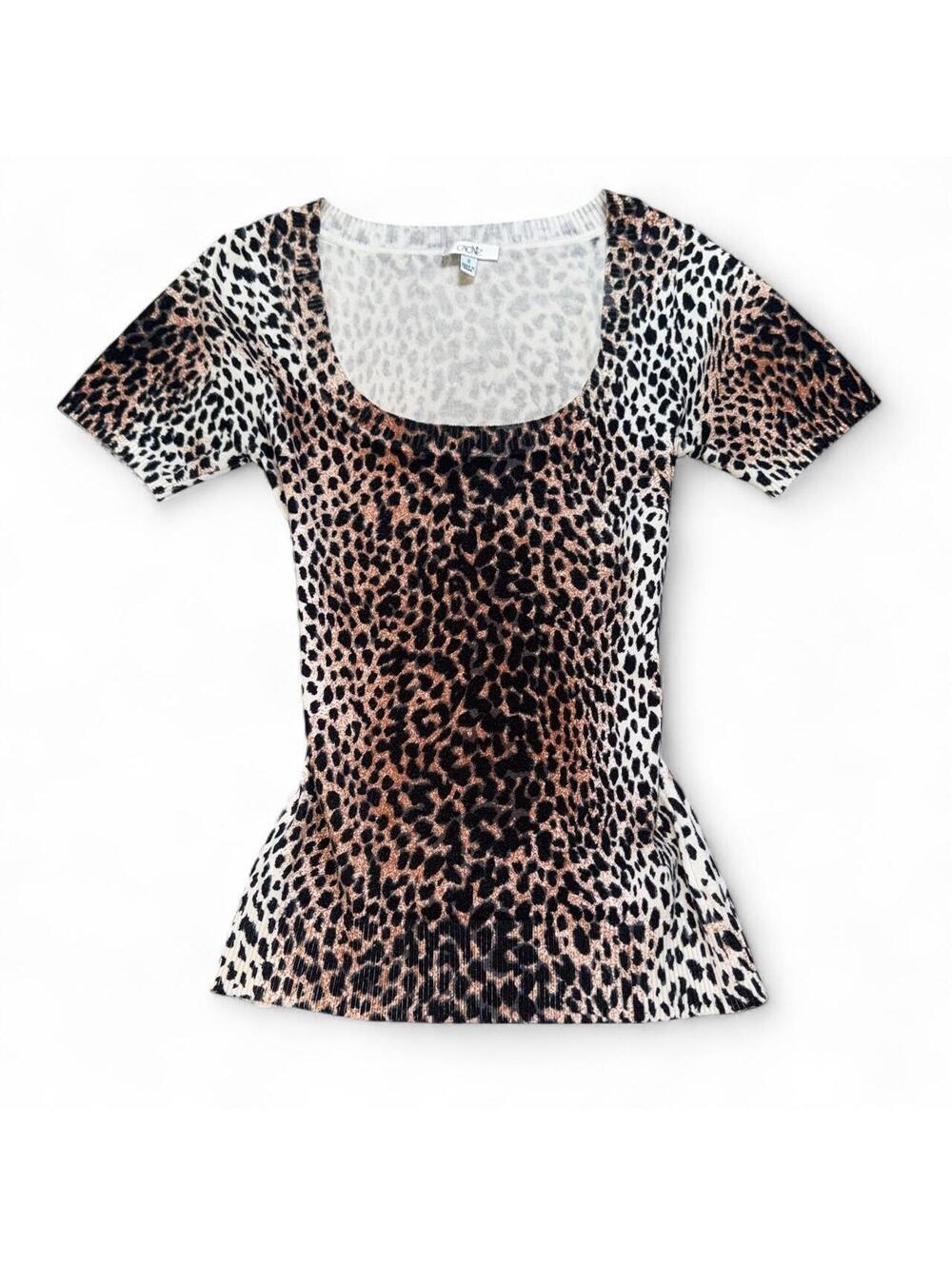 Vintage Cache leopard print knit top